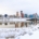 Snow landscape with view of Portland, Oregon.