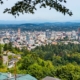 Portland, Oregon skyline in summer.