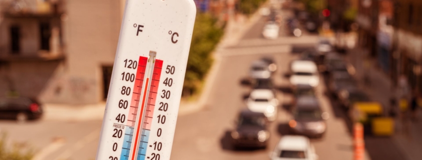 Thermometer showing a temperature of 100 degrees.