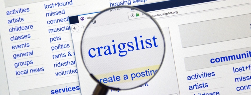 Craigslist web page.