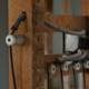 Close-up image of know-and-tube wiring.